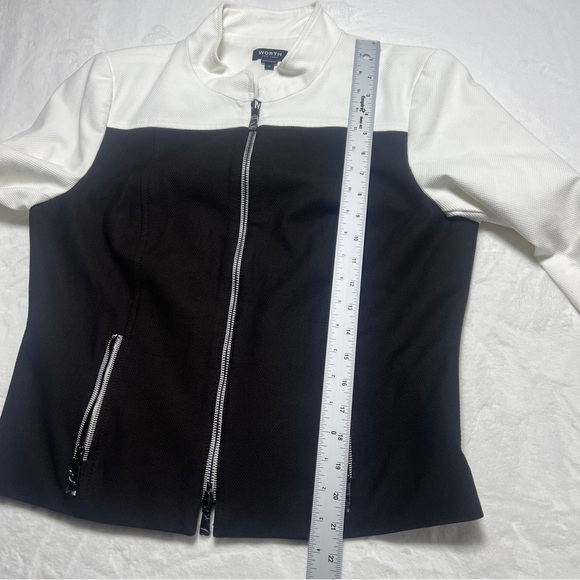 Worth New York Colorblock Zip Black and White Jacket - Picture 7 of 7